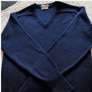 HERMES 100% CASHMERE VNECK SWEATER MEN'S DEEP NAVY BLUE EUC 48